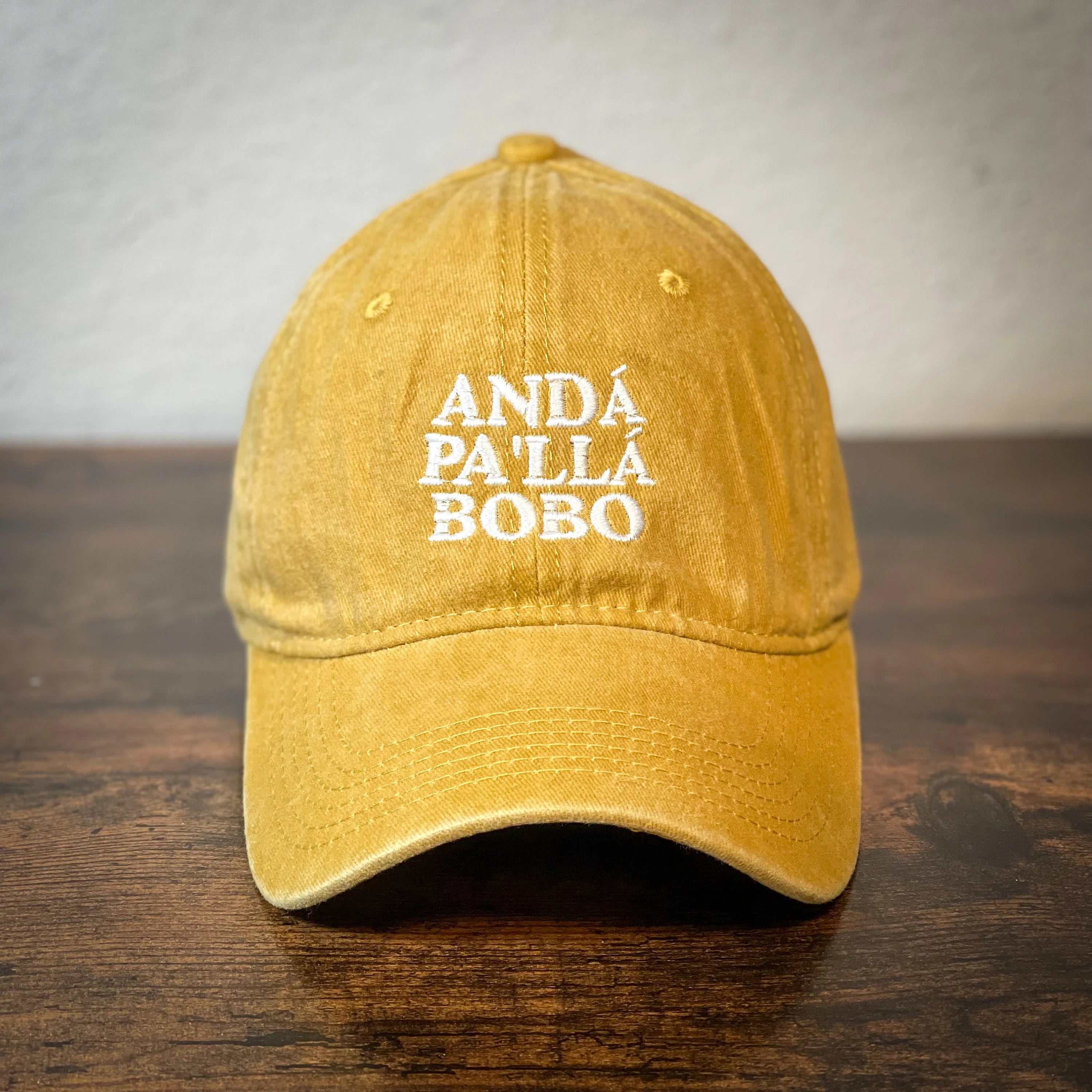 Washed embroidery Argentina dad cap Anda pa'lla bobo