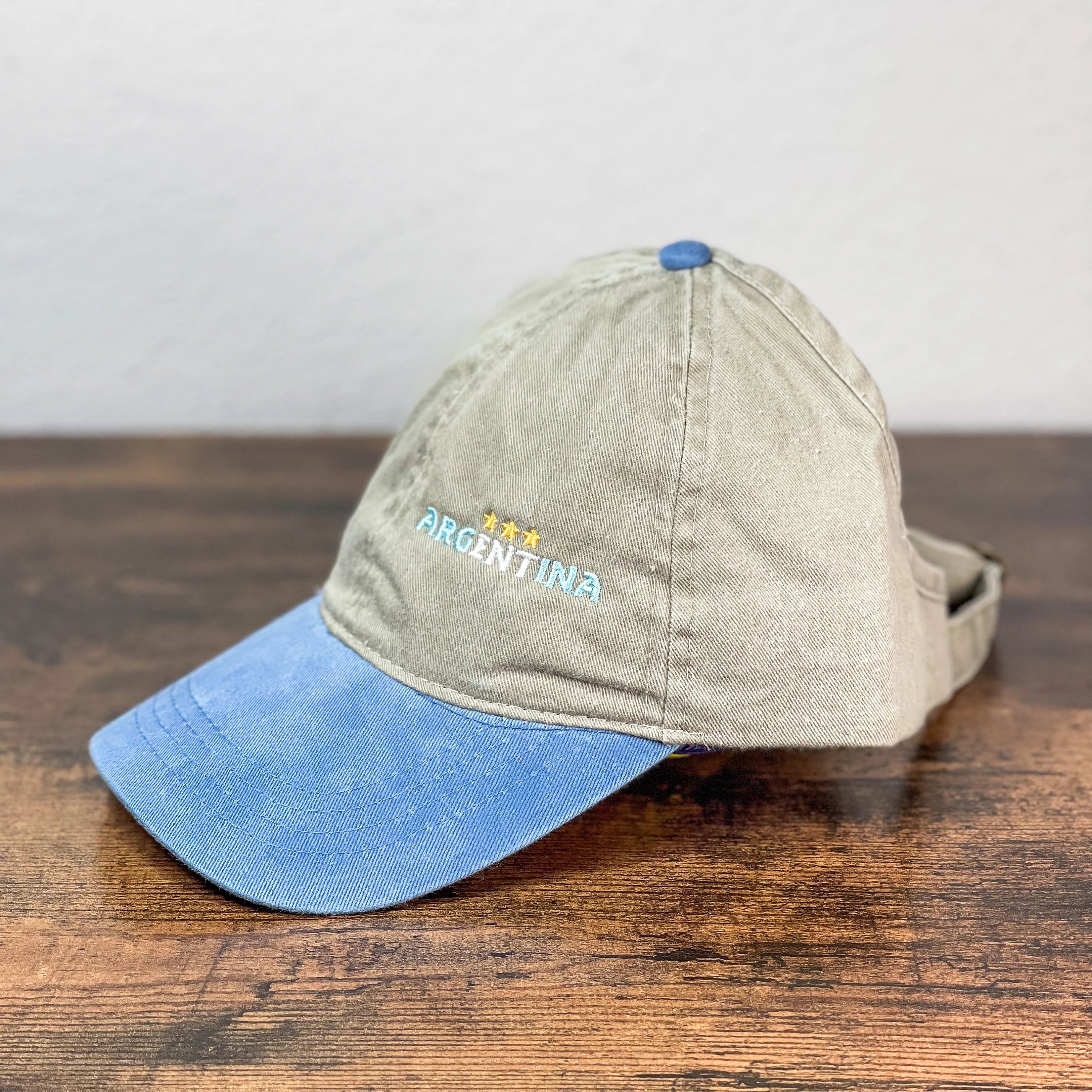 Women washed embroidery Argentina Ponytail cap