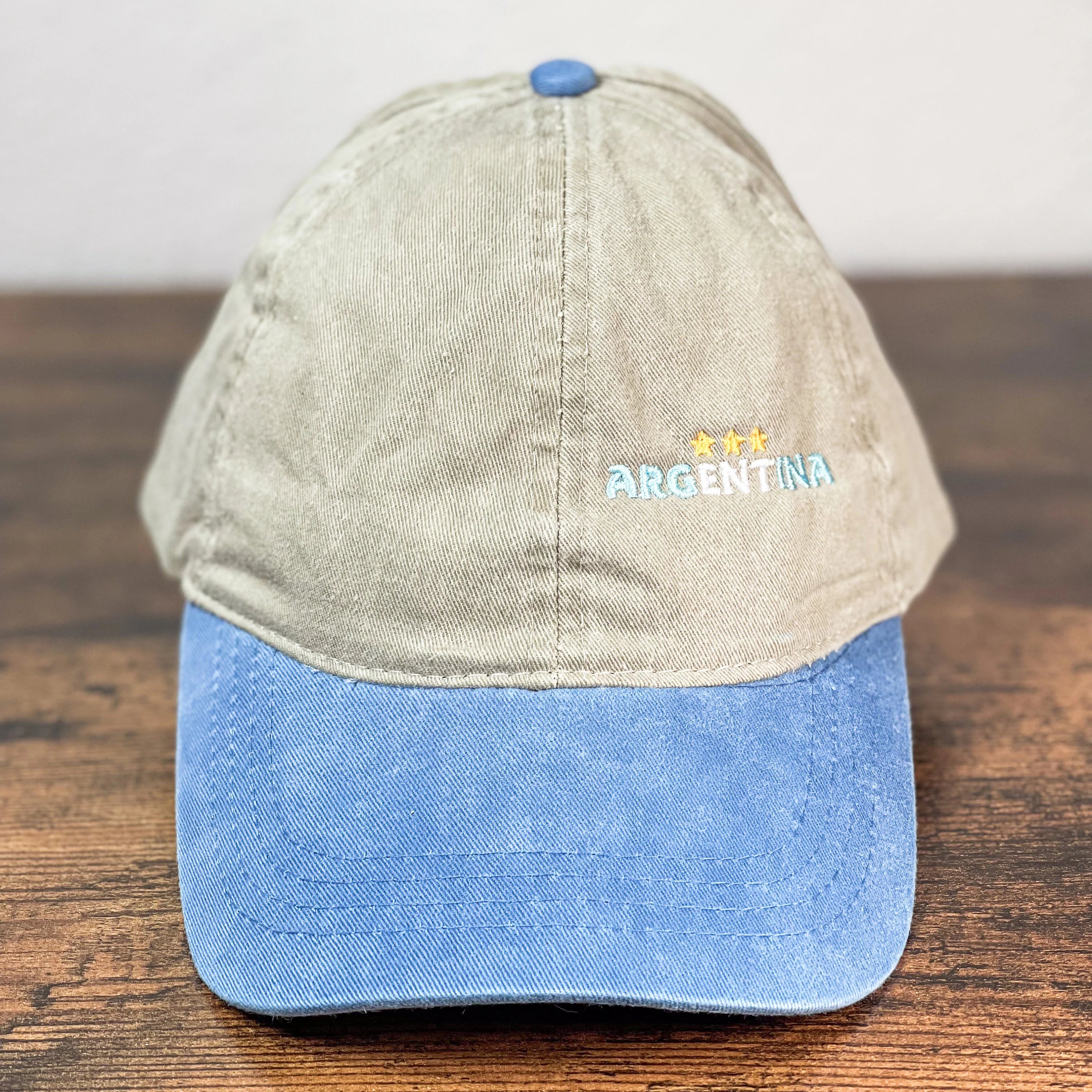 Women washed embroidery Argentina Ponytail cap