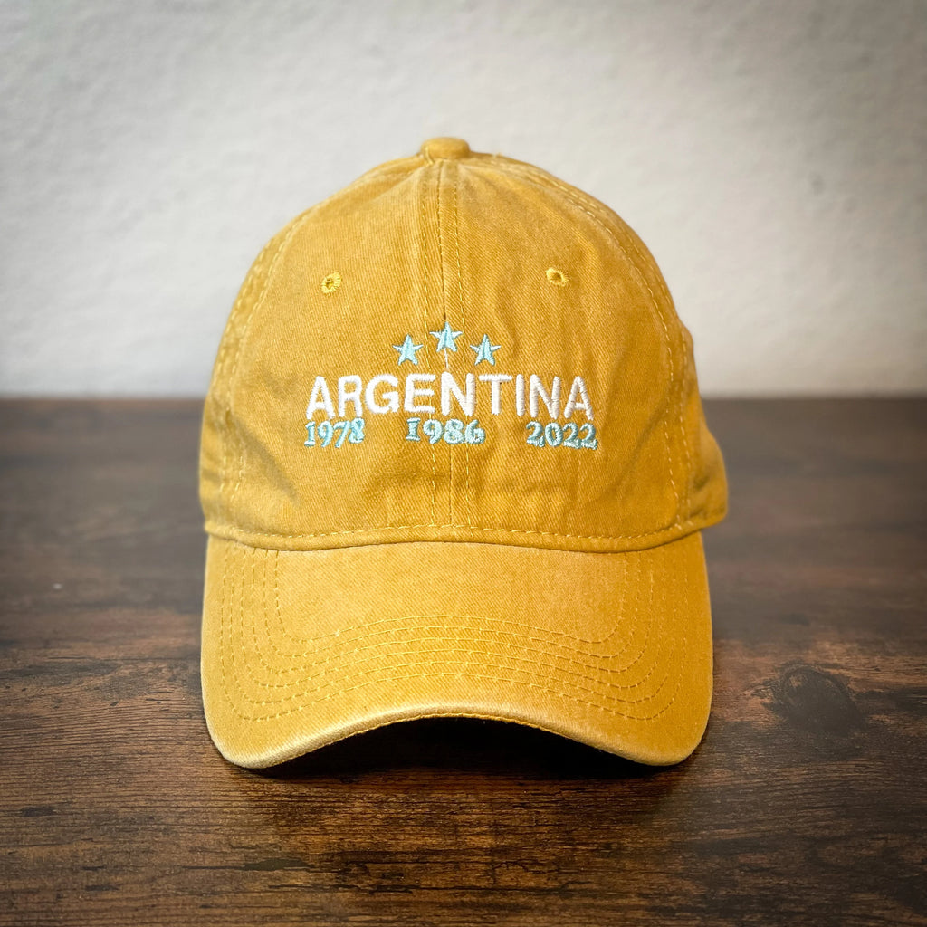 Washed embroidery Argentina dad cap world cup