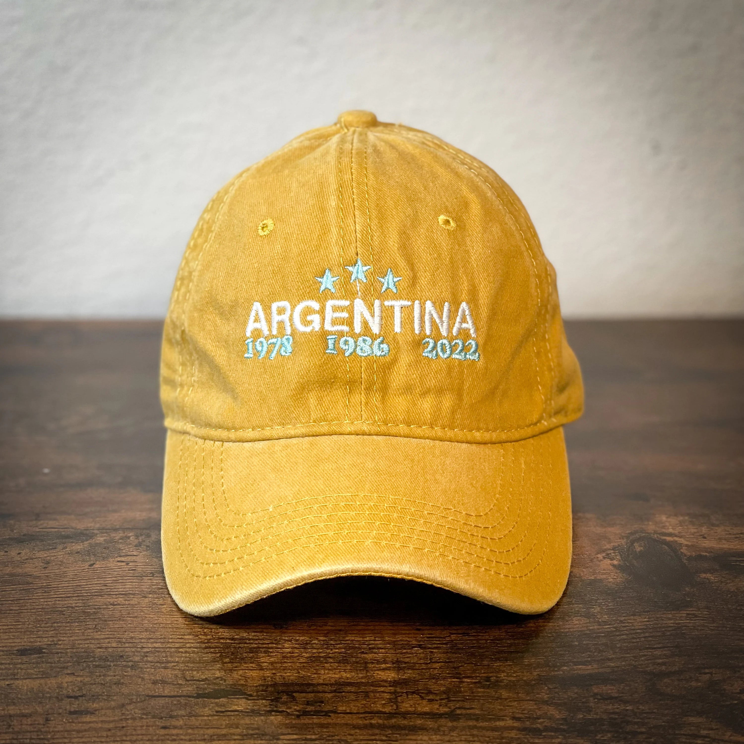 Washed embroidery Argentina dad cap world cup