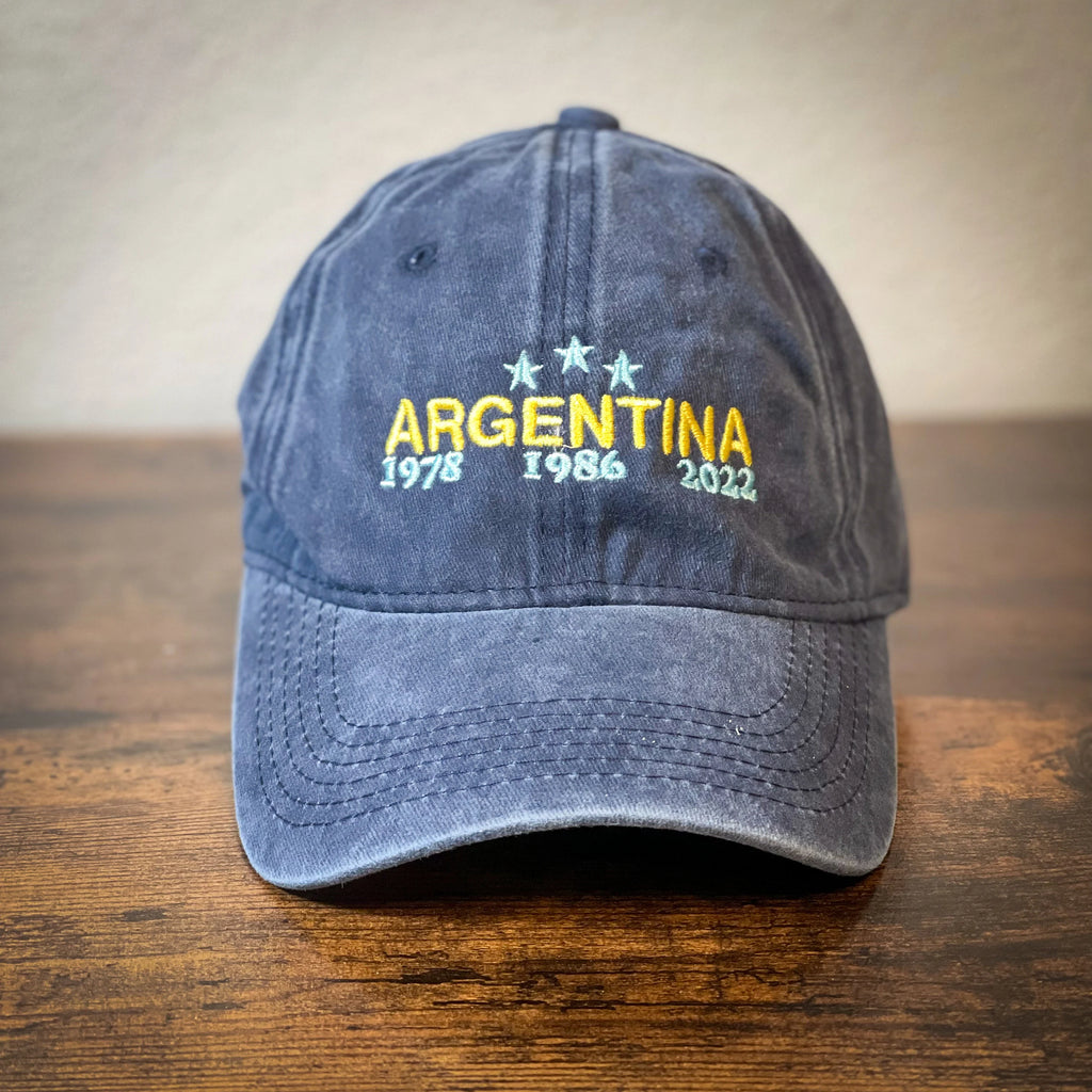 Washed embroidery Argentina dad cap world cup