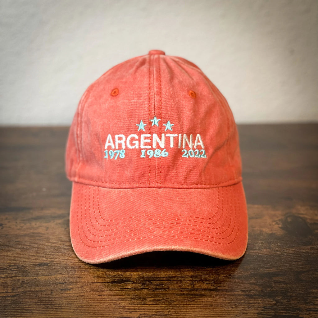 Washed embroidery Argentina dad cap world cup