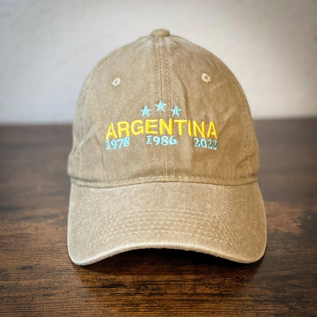 Washed embroidery Argentina dad cap world cup