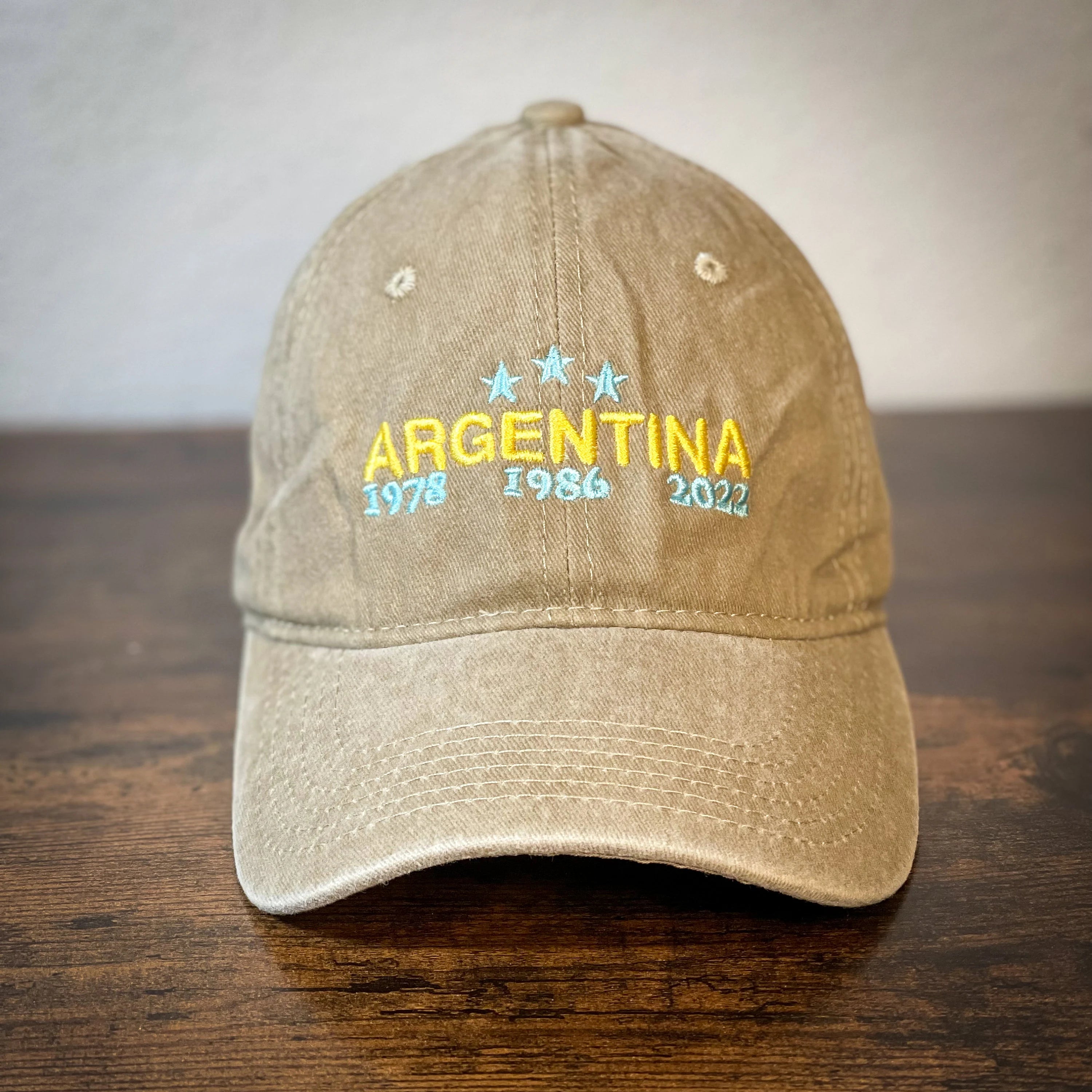 Washed embroidery Argentina dad cap world cup
